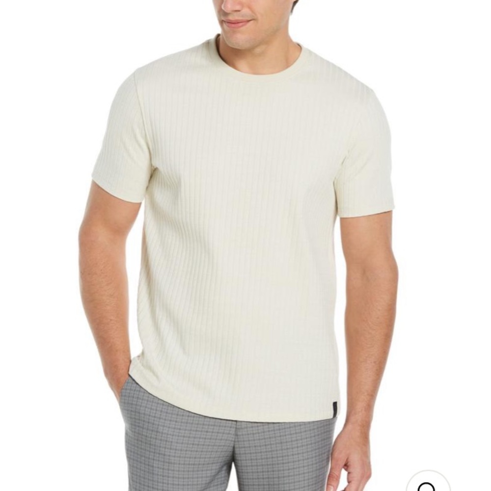 Perry Ellis RIB KNIT CREW NECK TEE
